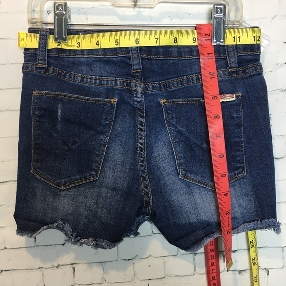 Hudson Denim Shorts 16 Cut-off Raw Hem Factory Distressed Designer Vacation - Picture 4 of 7
